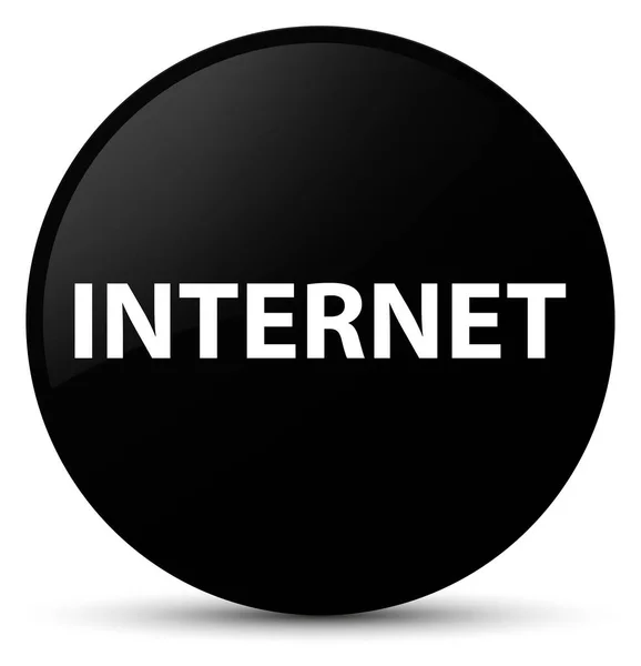 インターネット ブラック ラウンド ボタン — ストック写真