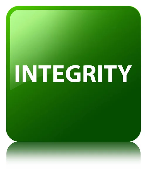 Integrity green square button — Stock Photo, Image