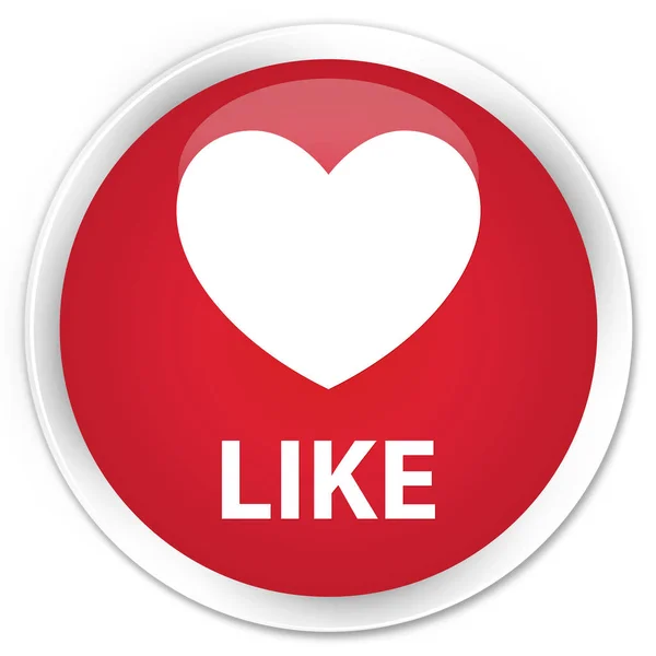Como (ícone do coração) botão redondo vermelho premium — Fotografia de Stock