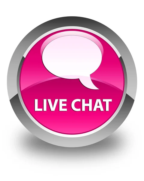 Live chat glossy pink round button