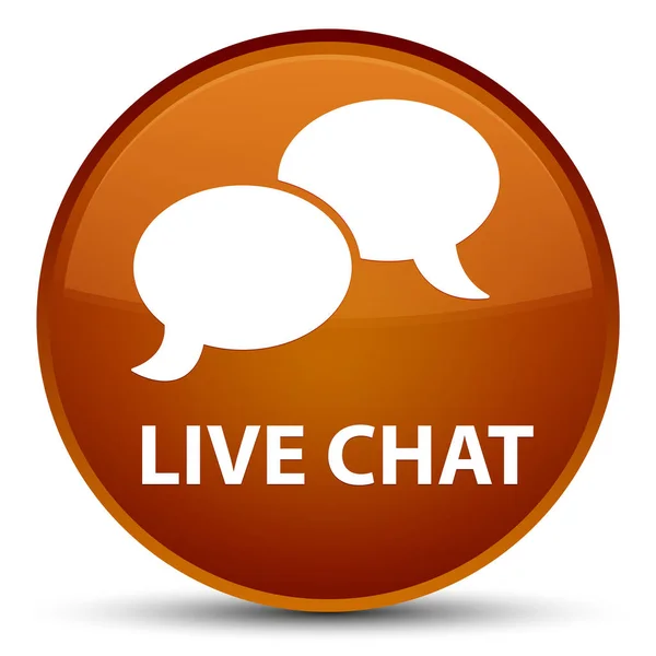 Livechat speciale bruin ronde knop — Stockfoto