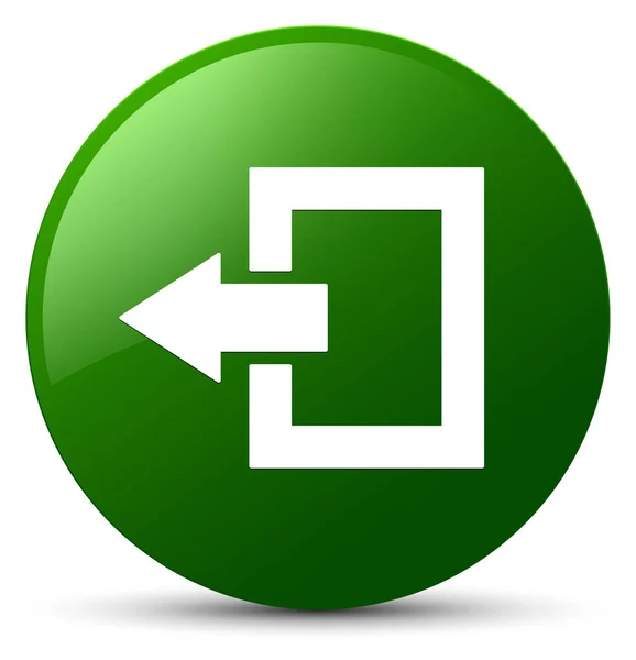 Logout icon green round button — Stock Photo, Image