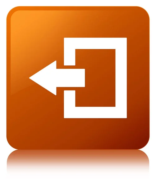 Kwadratowy przycisk Wyloguj ikony brązowy — Zdjęcie stockowe