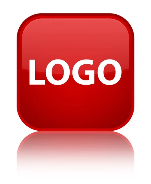 Ειδική κόκκινο τετράγωνο κουμπί λογότυπο — Φωτογραφία Αρχείου