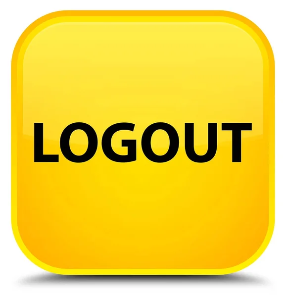 Logout special yellow square button — Stock Photo, Image