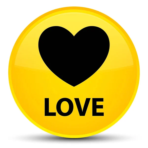 Любите специальную желтую круглую кнопку — стоковое фото
