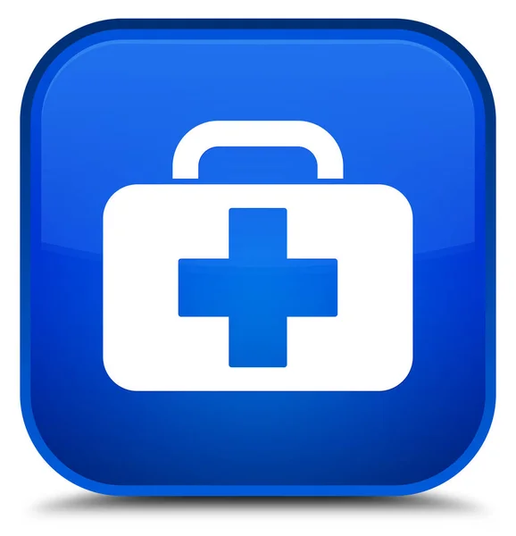 医疗袋图标特殊蓝色方形按钮 — 图库照片
