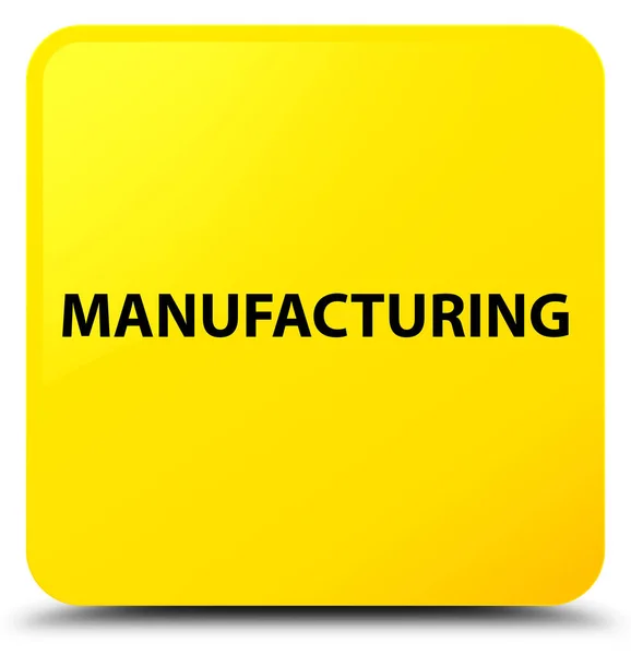 Manufacturing yellow square button — Stock Photo, Image