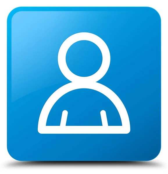Ícone de membro botão quadrado azul ciano — Fotografia de Stock