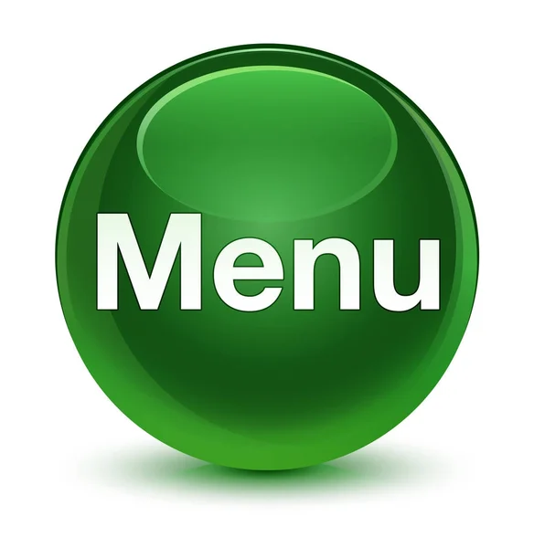 菜单玻璃软绿色圆形按钮 — 图库照片