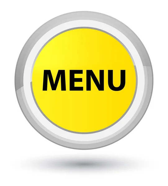 Menu prime yellow round button — Stock Photo, Image