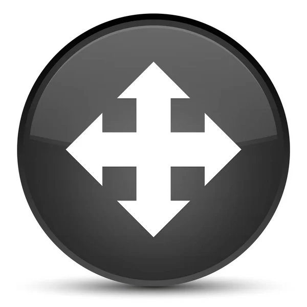 Mover icono especial negro botón redondo —  Fotos de Stock
