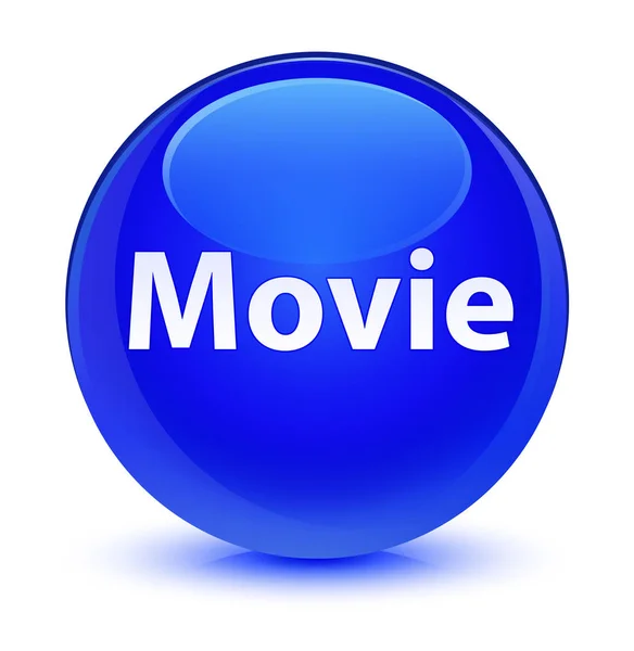 Filme azul vítreo botão redondo — Fotografia de Stock
