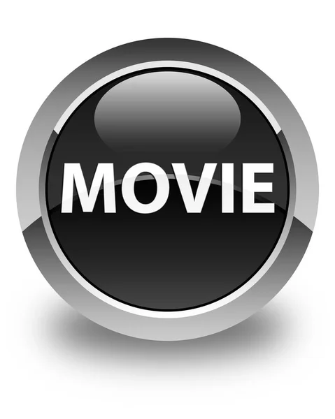 Filme brilhante botão redondo preto — Fotografia de Stock