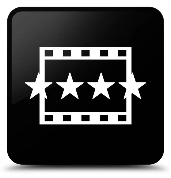 Recensioni Film icona nero quadrato pulsante — Foto Stock