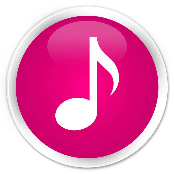 Hudební ikona premium růžové kulaté tlačítko — Stock fotografie