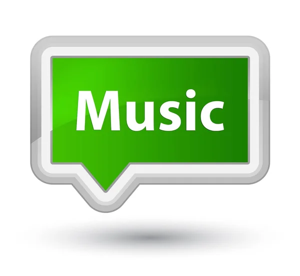 Music prime green banner button — Stock Photo, Image
