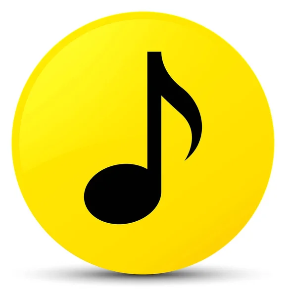 Music icon yellow round button — Stock Photo, Image