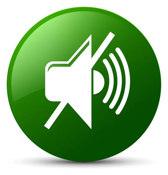 Mute volume icon green round button — Stock Photo, Image