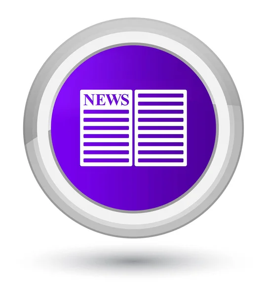 Newspaper icon prime purple round button — Stock Photo, Image