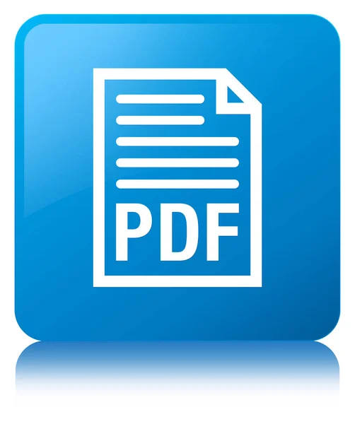 Pdf 文档图标青色蓝色方形按钮 — 图库照片