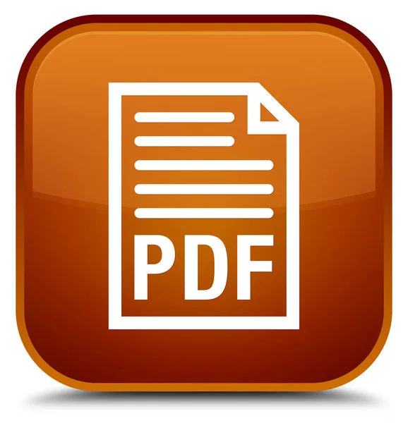 PDF documento icona speciale pulsante quadrato marrone — Foto Stock