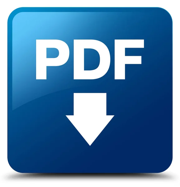 PDF download simgesi mavi kare düğme — Stok fotoğraf