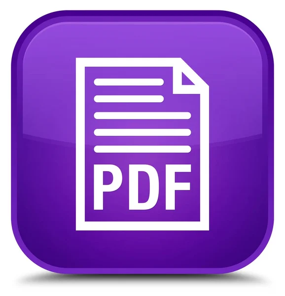 PDF-document speciale paarse vierkante knoop van het pictogram — Stockfoto