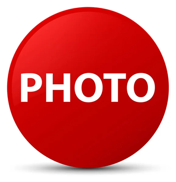 Photo red round button — Stock Photo, Image