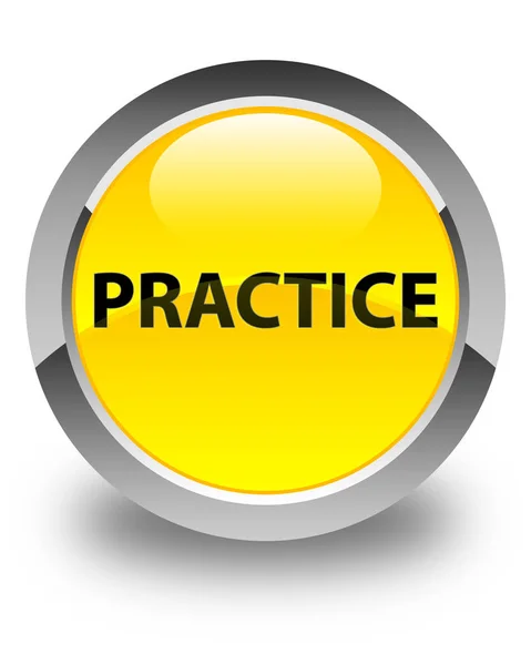 Practice glossy yellow round button — Stock Photo, Image