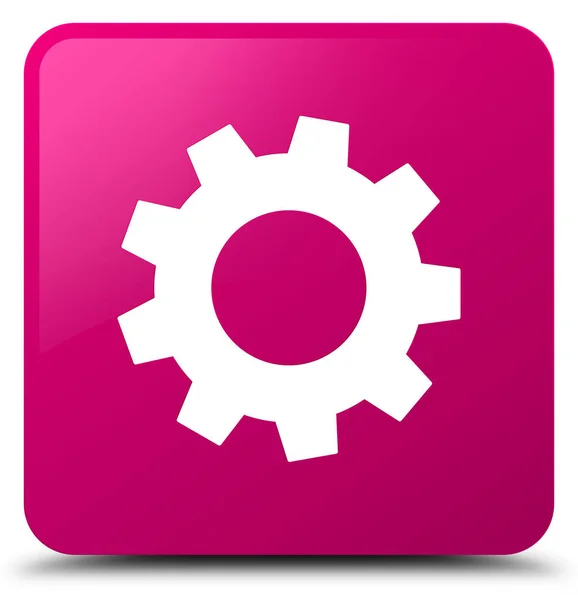 Processen ikonen rosa fyrkantig knapp — Stockfoto