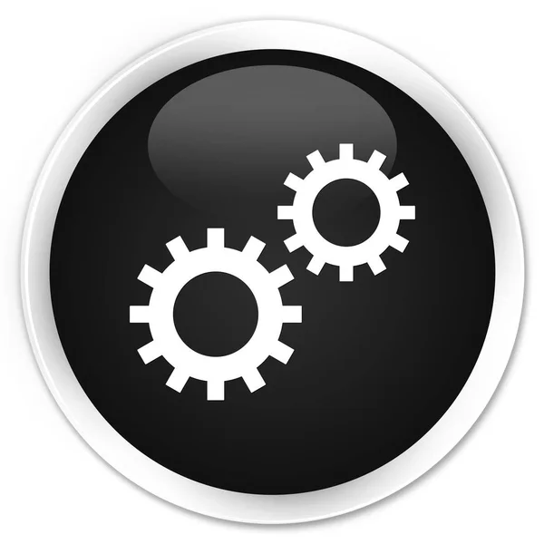 Icono de proceso botón redondo negro premium —  Fotos de Stock