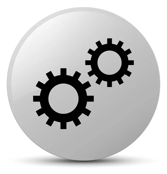 Process icon white round button — Stock Photo, Image