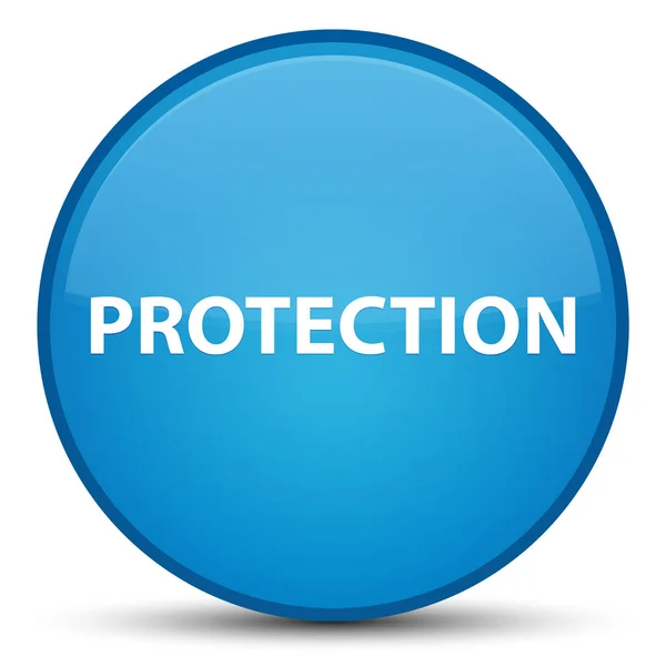 Bescherming bijzondere cyaan blauwe ronde knop — Stockfoto