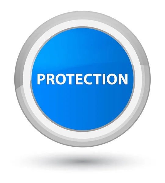 Bescherming prime cyaan blauw ronde knop — Stockfoto
