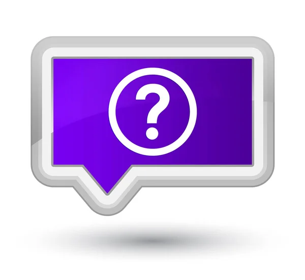 Kérdés ikon elsődleges lila banner gomb — Stock Fotó