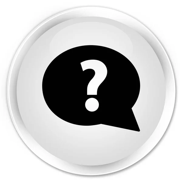 Signo de interrogación icono de burbuja premium botón redondo blanco —  Fotos de Stock