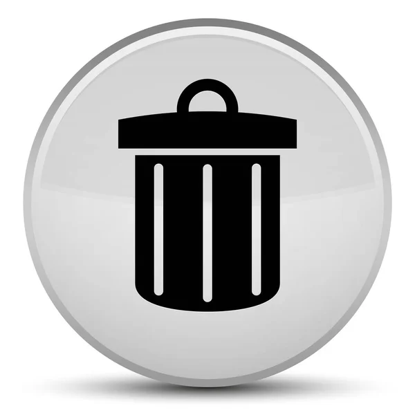 Recycle bin иконка специальной белой кнопки круглый — стоковое фото