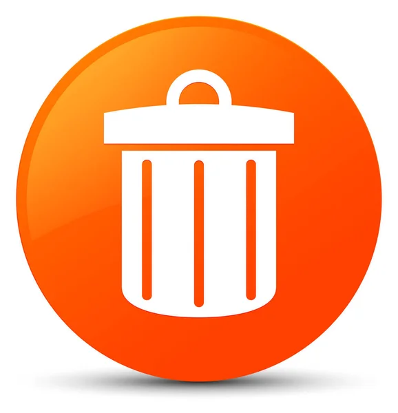 Lixeira ícone laranja botão redondo — Fotografia de Stock