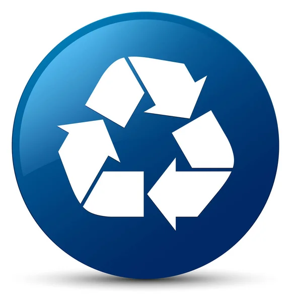 Recycle icon blue round button — Stock Photo, Image