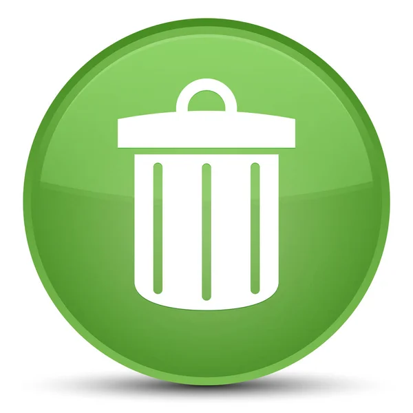 Papierkorb-Symbol spezielle weiche grüne runde Taste — Stockfoto