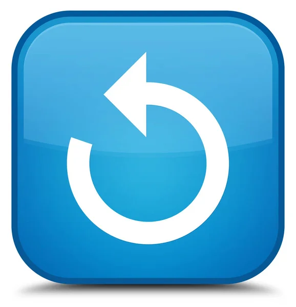 Atualizar ícone de seta botão quadrado azul ciano especial — Fotografia de Stock