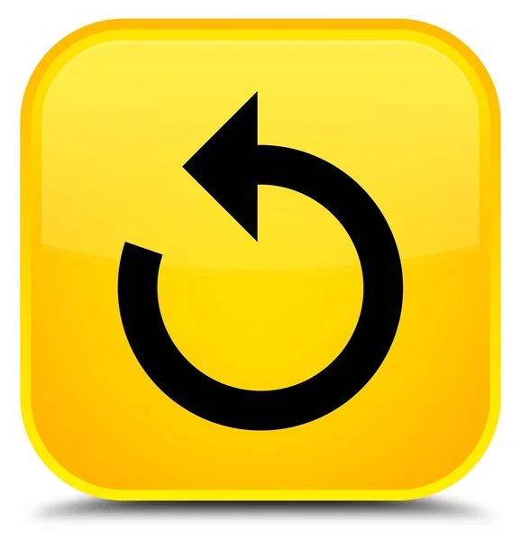 Rafraîchir icône flèche bouton carré jaune spécial — Photo
