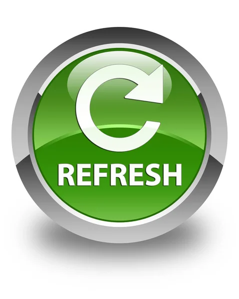 Refresh (rotate arrow icon) glossy soft green round button