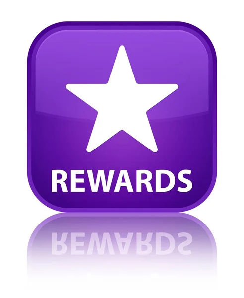 Rewards (star icon) special purple square button — Stock Photo, Image