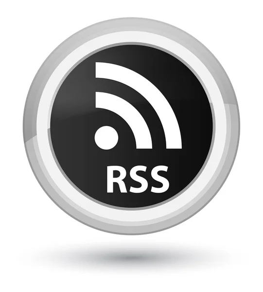 RSS prime black round button — Stock Photo, Image