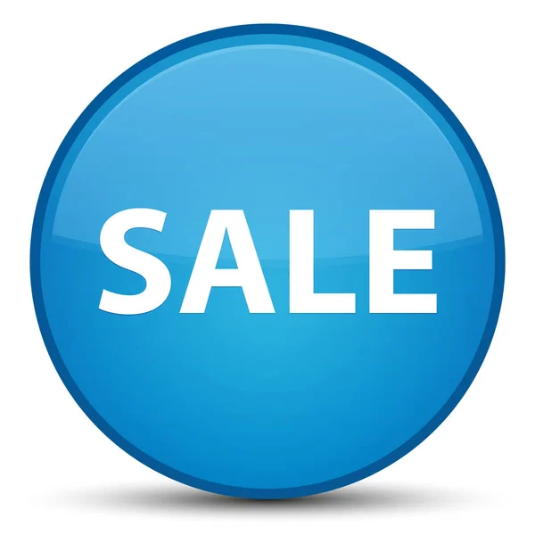 Försäljning special cyan blå runda knappen — Stockfoto