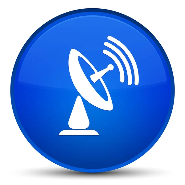Satellitenschüssel Symbol spezielle blaue runde Taste — Stockfoto