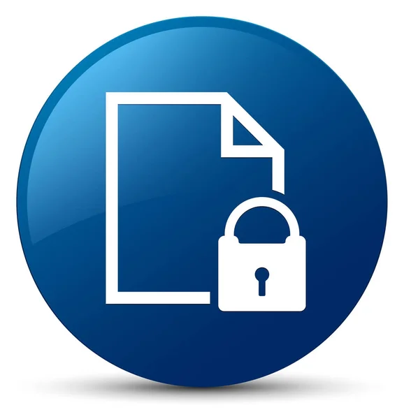 Secure document icon blue round button — Stock Photo, Image