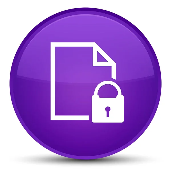 Secure document icon special purple round button — Stock Photo, Image